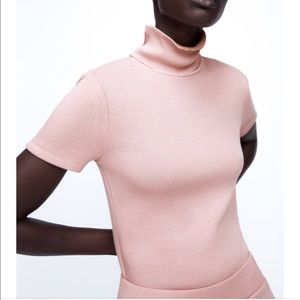 Zara Short Sleeve Soft Shirt with Ribbed Collar